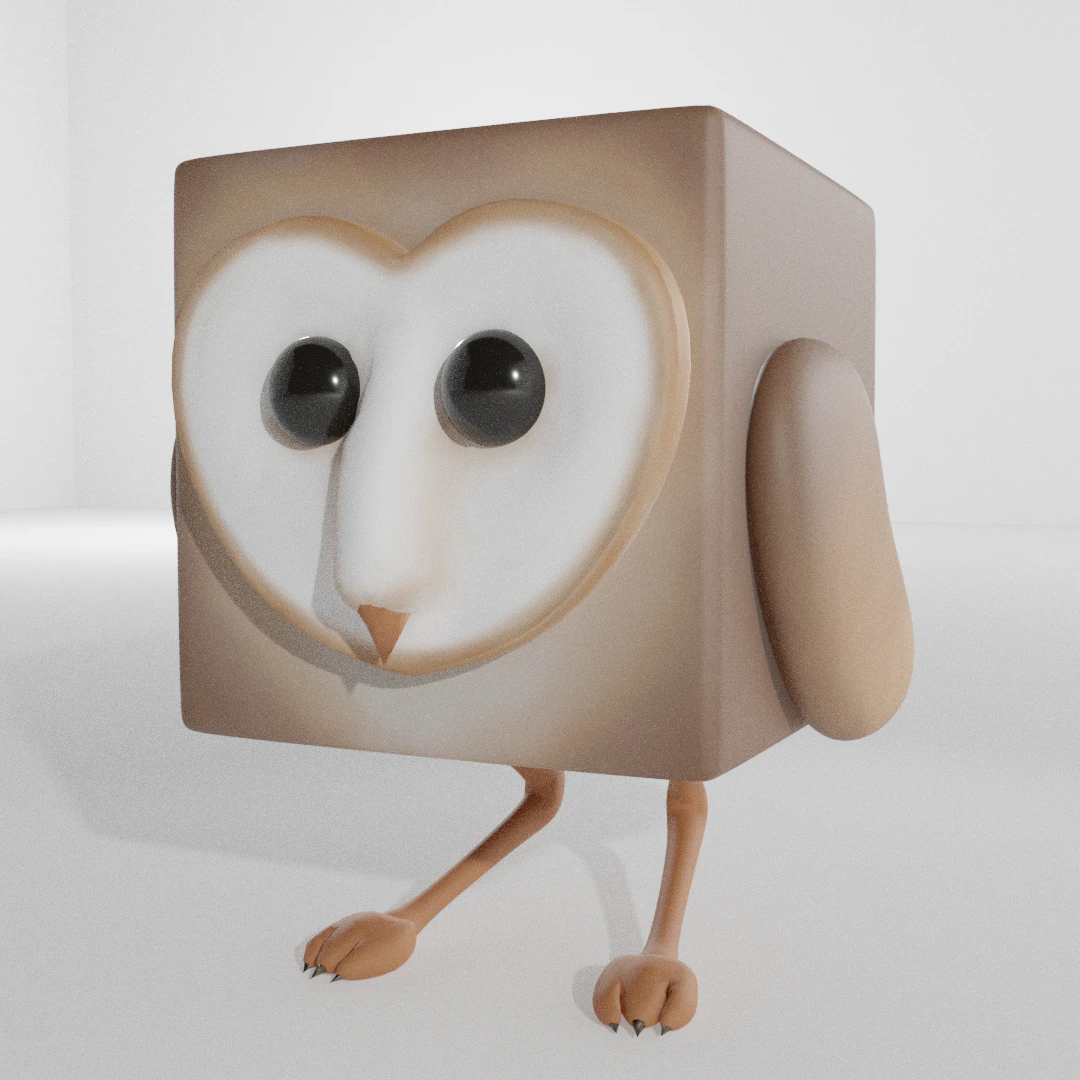 animal - owl character 3D Model .c4d .max .obj .3ds .fbx .stl .blend