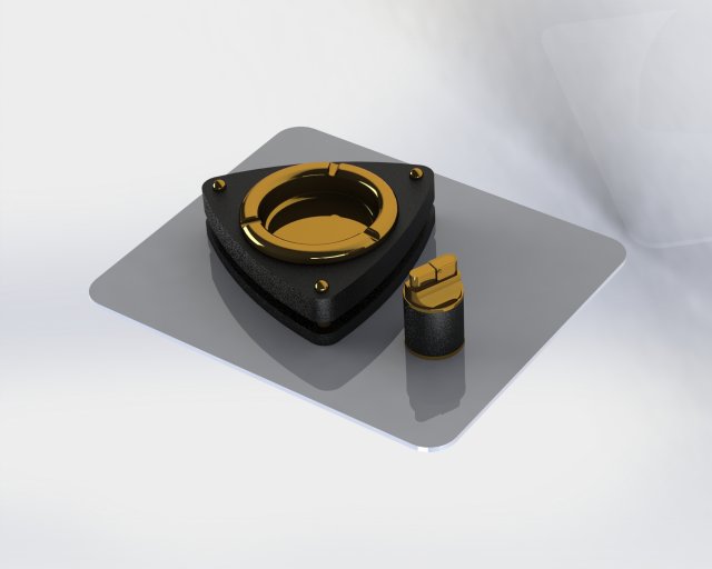 lighter and ashtray set Model 3D .c4d .max .obj .3ds .fbx .stl .blend 