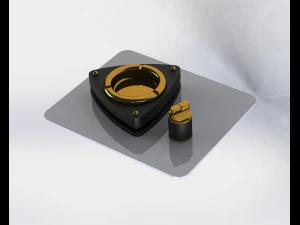 set korek api dan asbak Model 3D