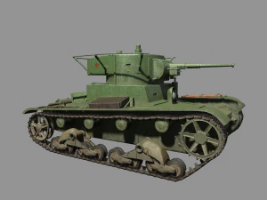 tanque t-26 lowpoly uni&atilde;o sovi&eacute;tica Modelo 3D