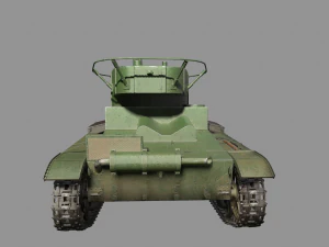 tank t-26 lowpoly soviet union 3D Model