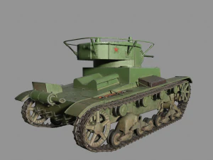 tank t-26 lowpoly soviet union 3D Model