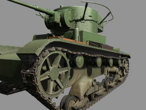 tank t-26 lowpoly soviet union 3D Model
