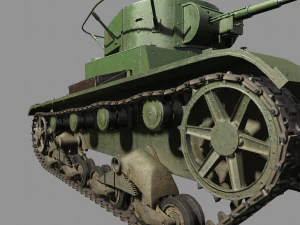 tank t-26 lowpoly soviet union 3D Model