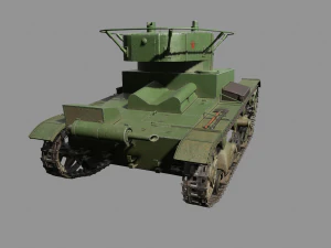 tank t-26 lowpoly soviet union 3D Model