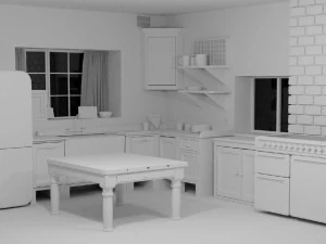 dapur yang indah Model 3D