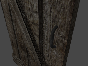 wooden old door Model 3D