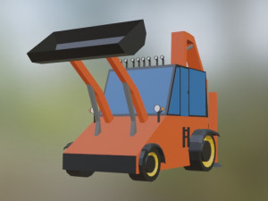 lowpoly excavator-loader 3D मॉडल