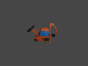 lowpoly excavator-loader Modelo 3D