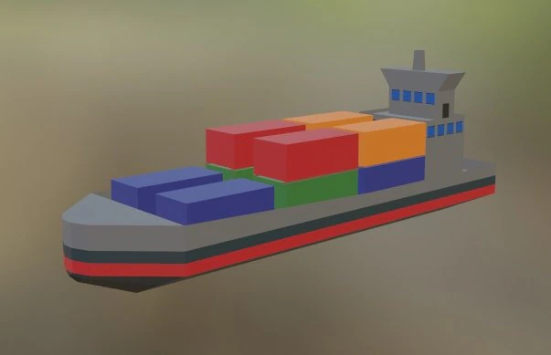 lowpoly cargo ship 3D Model .c4d .max .obj .3ds .fbx .stl .blend 