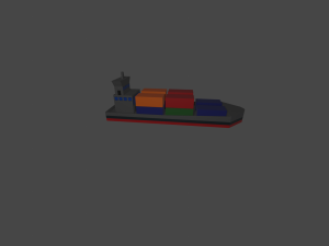 lowpoly cargo ship Model 3D