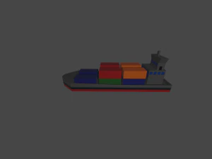 lowpoly cargo ship 3D Model