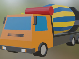 lowpoly concrete mixer 3D मॉडल