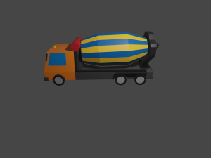 lowpoly concrete mixer 3D Model