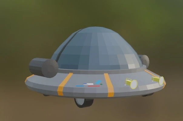 lowpoly ricks and mortys space cruiser 3D Model .c4d .max .obj .3ds .fbx .stl .blend