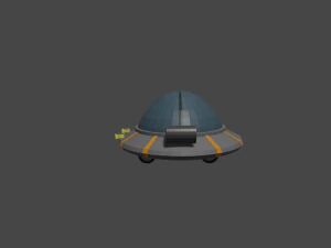 lowpoly ricks and mortys space cruiser 3D Model