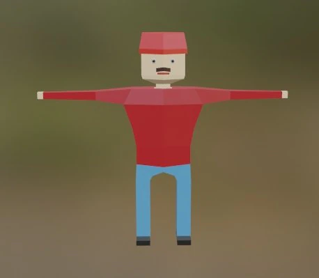 pria poli rendahan Model 3D .c4d .max .obj .3ds .fbx .stl .blend 