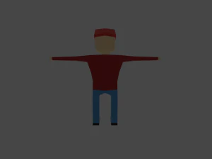 pria poli rendahan Model 3D