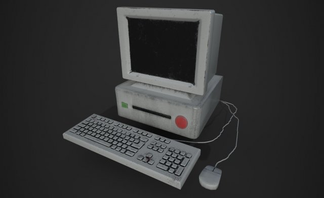 retro computer Model 3D .c4d .max .obj .3ds .fbx .stl .blend 