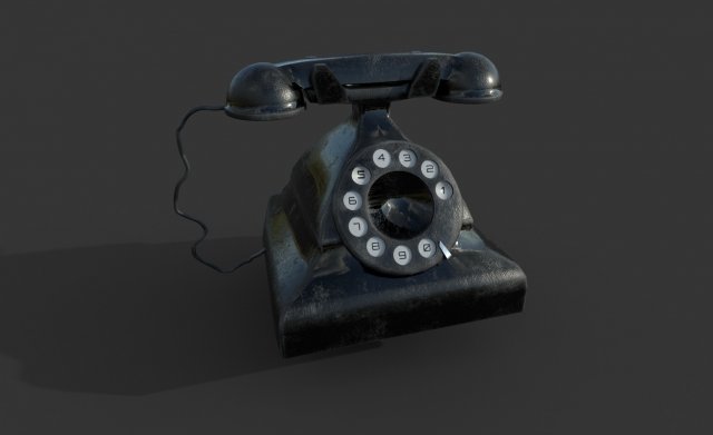 old telephone Modelo 3D .c4d .max .obj .3ds .fbx .stl .blend 