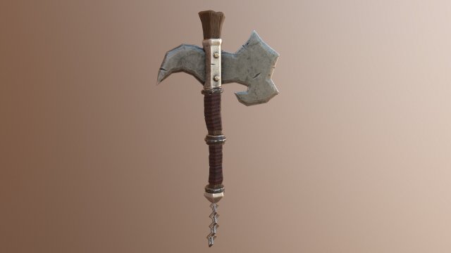 stylized medieval axe Modelo 3D .c4d .max .obj .3ds .fbx .stl .blend 
