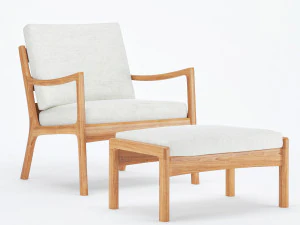 参议员坐垫凳安乐椅 3D 模型