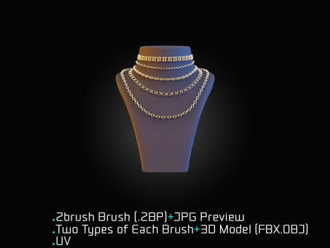 101 IMM Chain Curve Brushes for ZBrush-Vol-1 Modello 3D