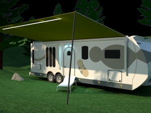 travel trailer white horse vray render 3D Model