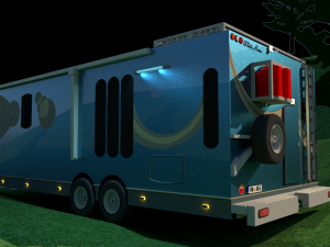 travel trailer white horse vray render 3D Model