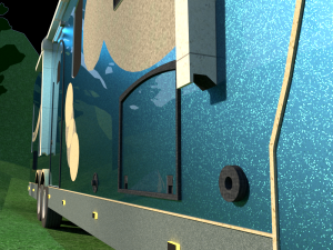 travel trailer white horse vray render 3D Model
