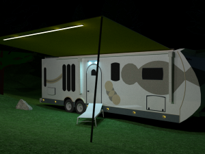 travel trailer white horse vray render 3D Model