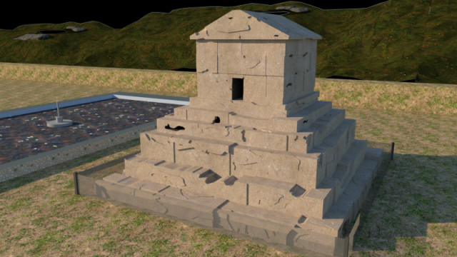 tomb of cyrus the great 3D Модель .c4d .max .obj .3ds .fbx .stl .blend 