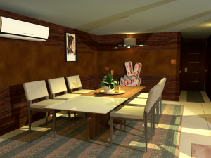 Modern apartment plan house with accessories 3D Model