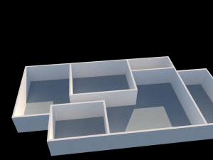 Modern apartment plan house with accessories 3D Модель