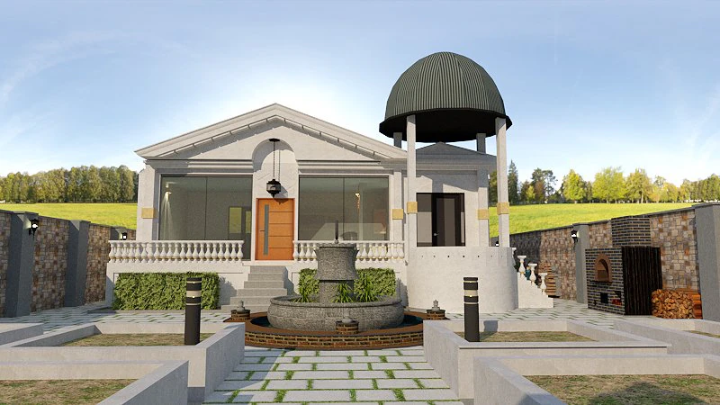 Garden villa house 3d interior-exterior 3D Model .c4d .max .obj .3ds .fbx .stl .blend 