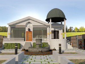 Garden villa house 3d interior-exterior Model 3D