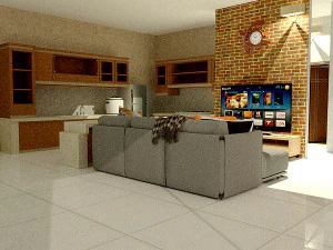 Garden villa house 3d interior-exterior 3D Model