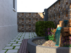 Garden villa house 3d interior-exterior Modelo 3D