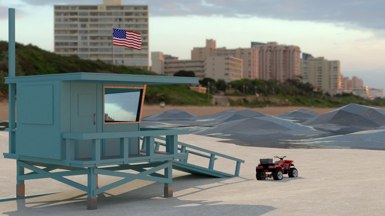 Lifeguard tower 3D Model .c4d .max .obj .3ds .fbx .stl .blend 