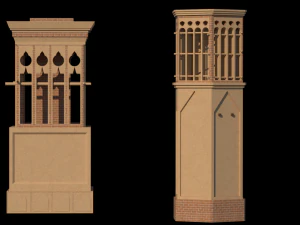 Torres e&oacute;licas Modelo 3D