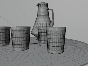 Colored glasses and pitchers 3D Model