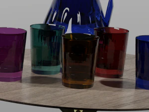 Colored glasses and pitchers 3D Model