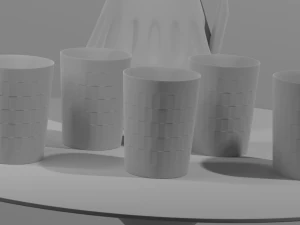 Colored glasses and pitchers 3D Model