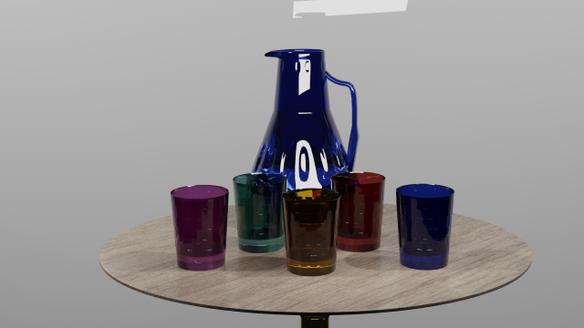 Colored glasses and pitchers 3Dモデル .c4d .max .obj .3ds .fbx .stl .blend 