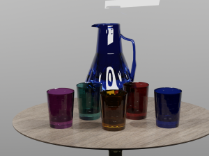 Colored glasses and pitchers 3Dモデル