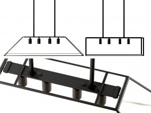Light Society Morley 4-Light Pendant Modelo 3D