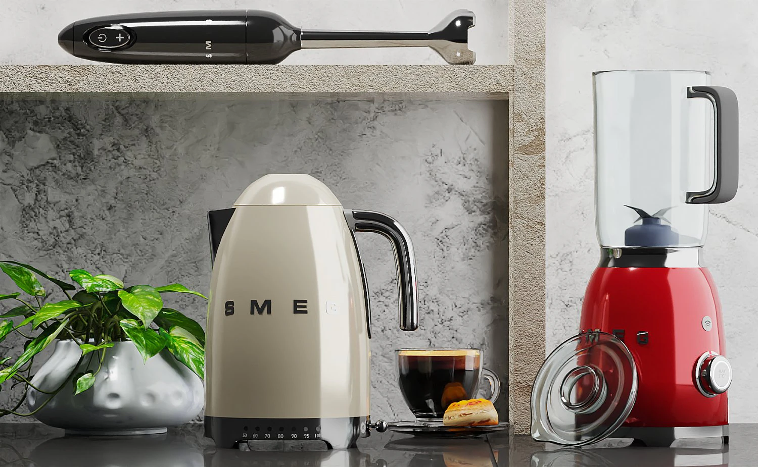 Eletrodom&eacute;sticos de cozinha Smeg v1 Modelo 3D .c4d .max .obj .3ds .fbx .stl .blend 