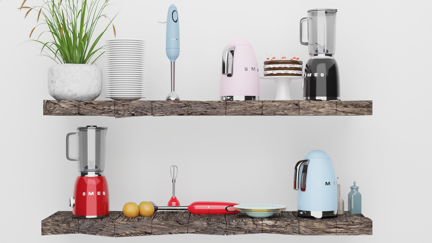 Set of kitchen appliances SMEG 04 3D model