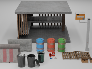 Urban elements Collection Model 3D