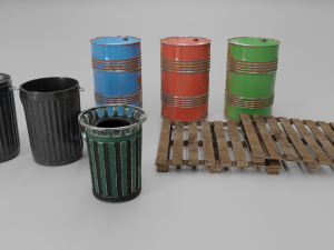 Urban elements Collection 3D Model